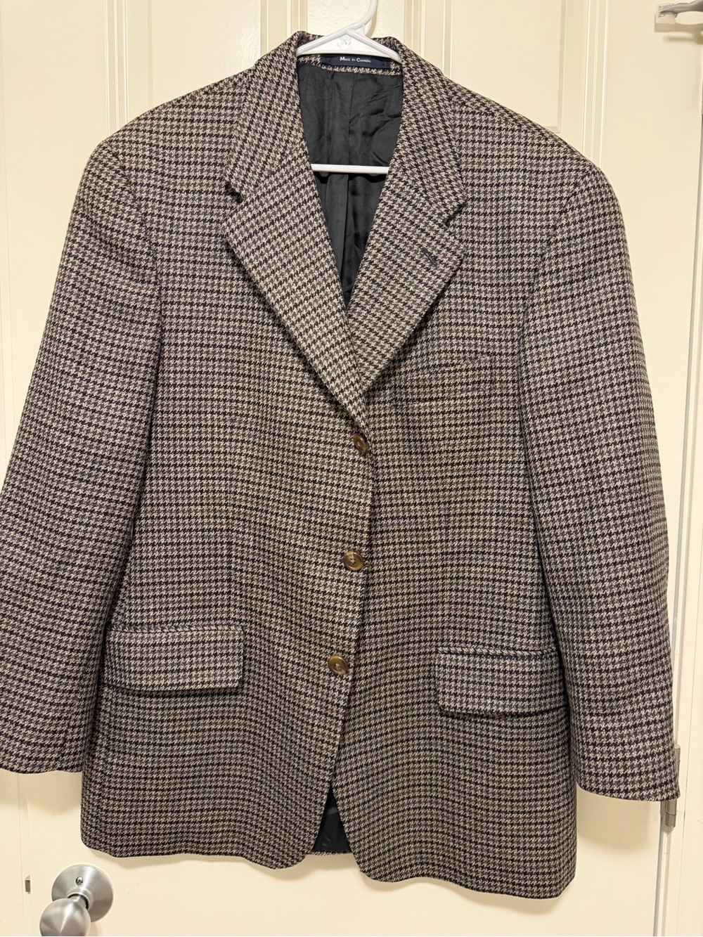 Vintage Lauren Ralph Lauren Houndstooth Wool Blazer Sport Coat 43R Canada